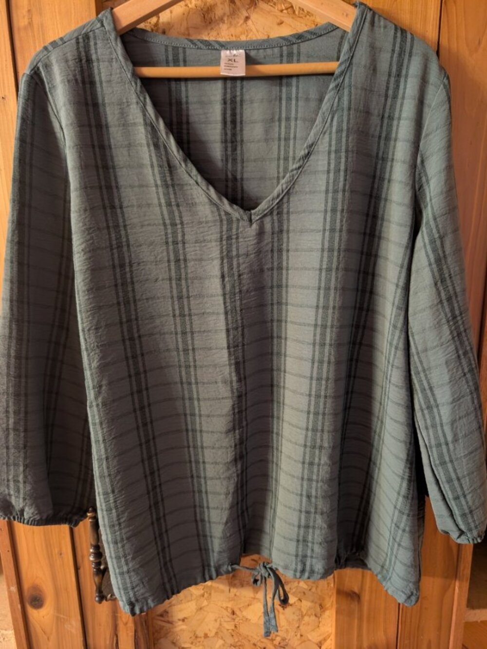 Just be XL Green Patterned Blouse